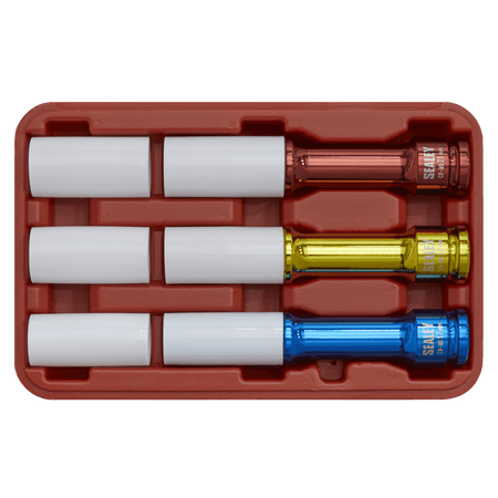 Sealey Alloy Wheel Deep Impact Socket Set 3pc 1/2"Sq Drive Model No-SX031D