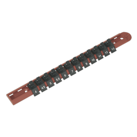 Sealey Socket Retaining Rail with 12 Clips 1/4"Sq Drive Model No-AK1412