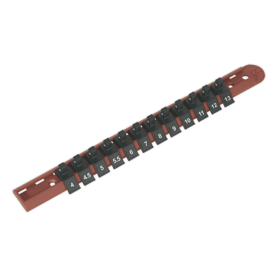 Sealey Socket Retaining Rail with 12 Clips 1/4"Sq Drive Model No-AK1412