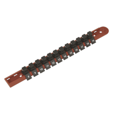 Sealey Socket Retaining Rail with 12 Clips 3/8"Sq Drive Model No-AK3812