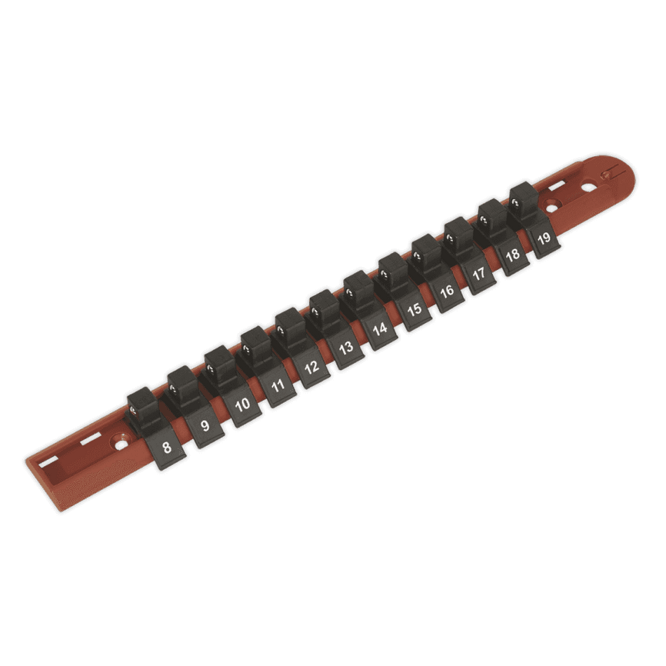 Sealey Socket Retaining Rail with 12 Clips 3/8"Sq Drive Model No-AK3812