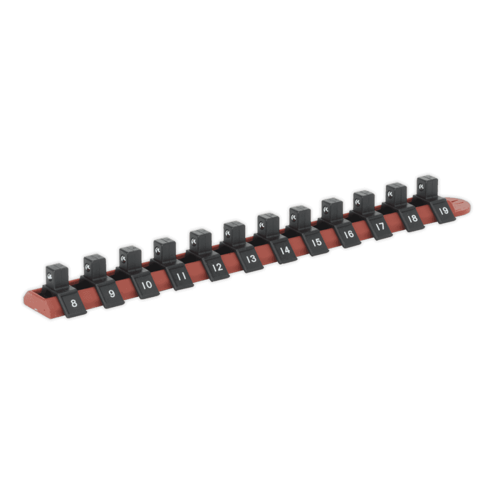Sealey Socket Retaining Rail with 12 Clips 3/8"Sq Drive Model No-AK3812