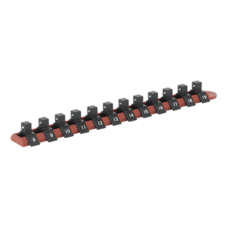 Sealey Socket Retaining Rail with 12 Clips 3/8"Sq Drive Model No-AK3812