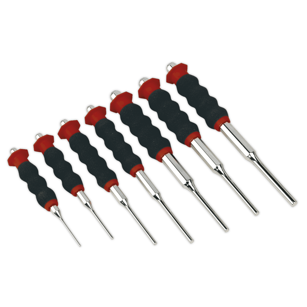 Sealey Sheathed Parallel Pin Punch Set 7pc 2-8mm Model No-AK9131