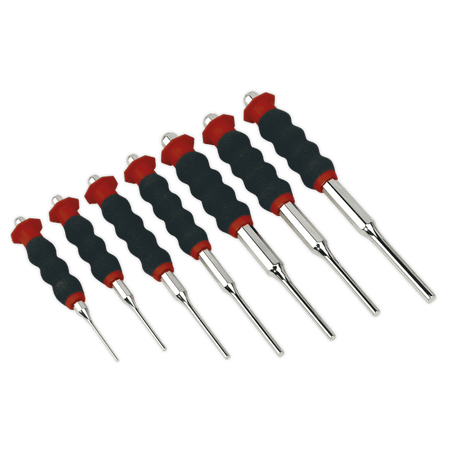 Sealey Sheathed Parallel Pin Punch Set 7pc 2-8mm Model No-AK9131