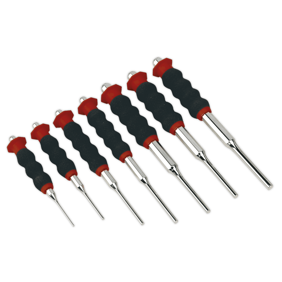 Sealey Sheathed Parallel Pin Punch Set 7pc 2-8mm Model No-AK9131