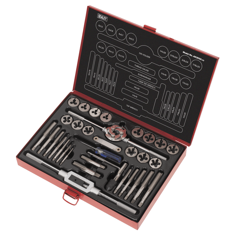 Sealey Tap & Die Set 33pc Split Dies Metric/UNF/BSP Model No-AK3033