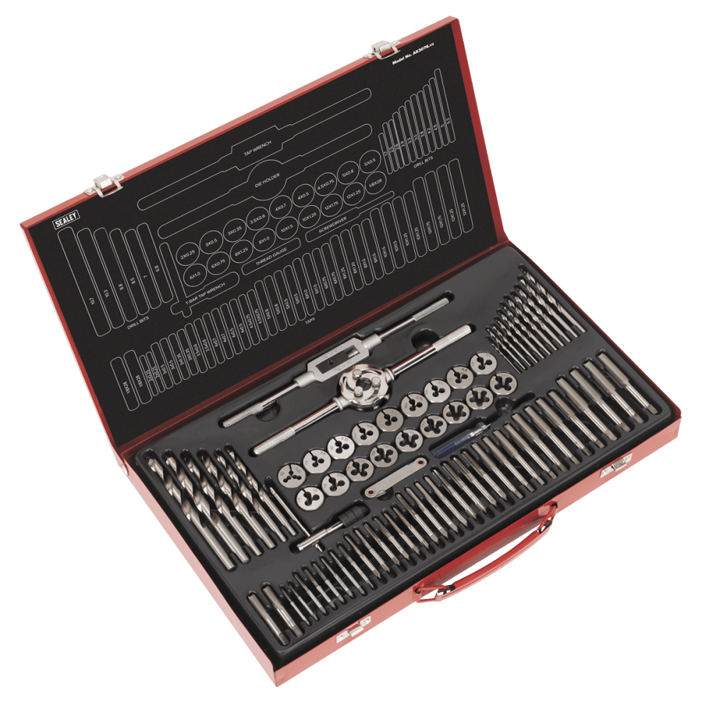 Sealey Tap & Die Set 76pc Split Dies Metric Model No-AK3076