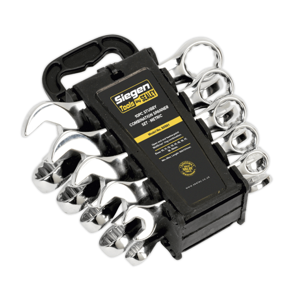 Sealey Combination Spanner Set 10pc Stubby Metric Model No-S0561