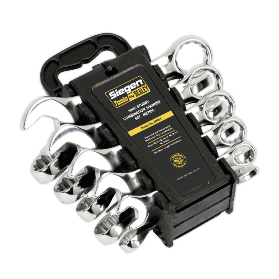 Sealey Combination Spanner Set 10pc Stubby Metric Model No-S0561