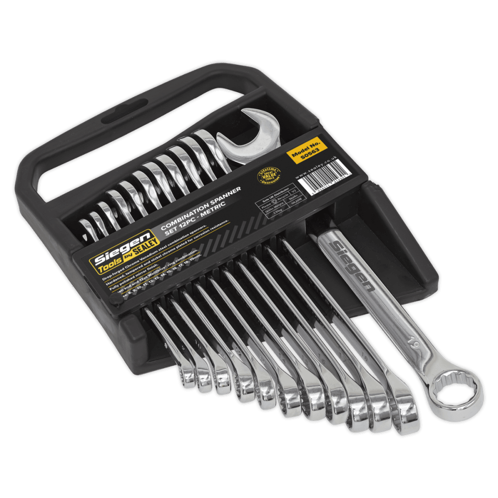 Sealey Combination Spanner Set 12pc Metric Model No-S0563
