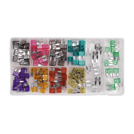Sealey Automotive MINI Fuse Assortment 100pc Model No-BCF100
