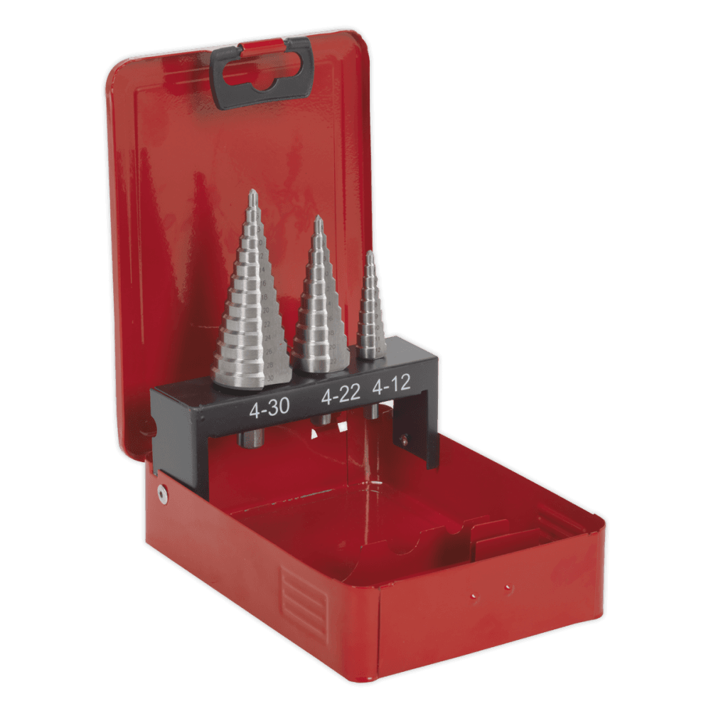 Sealey Step Drill Bit Set 3pc Model No-AK4733