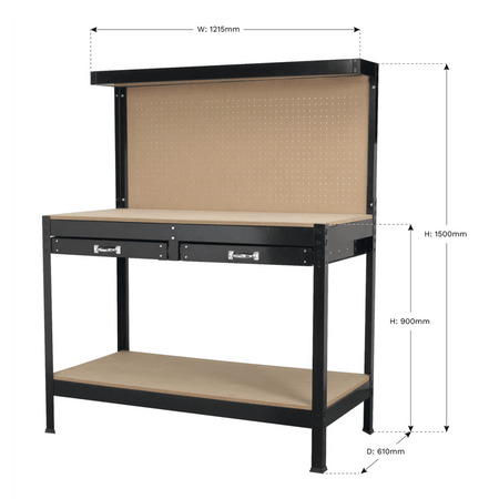 Sealey Workbench 1.2mtr with Drawers Model No-AP12600