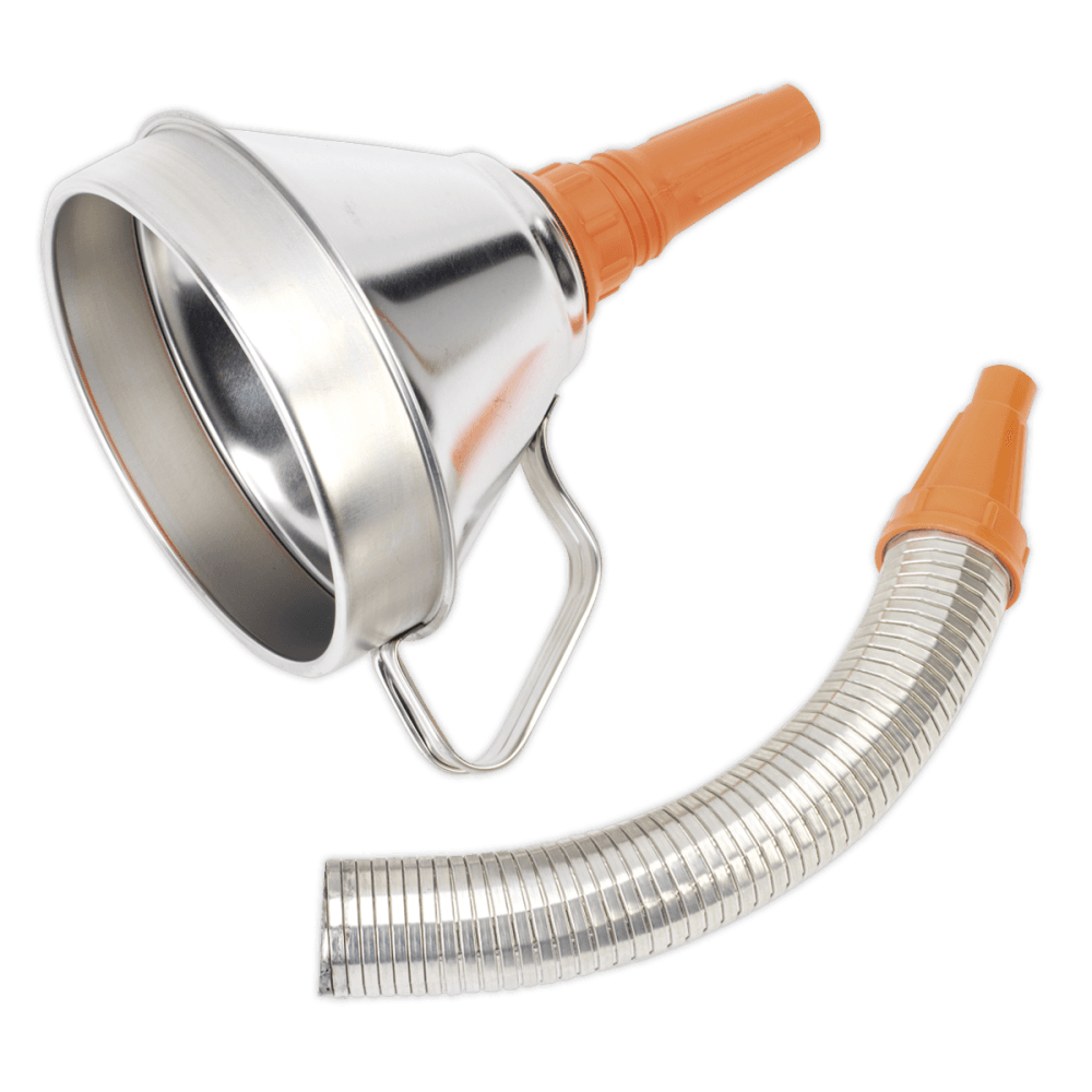 Sealey Funnel Metal with Flexible Spout & Filter 160mm Model No-FM16F