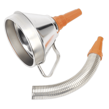 Sealey Funnel Metal with Flexible Spout & Filter 160mm Model No-FM16F