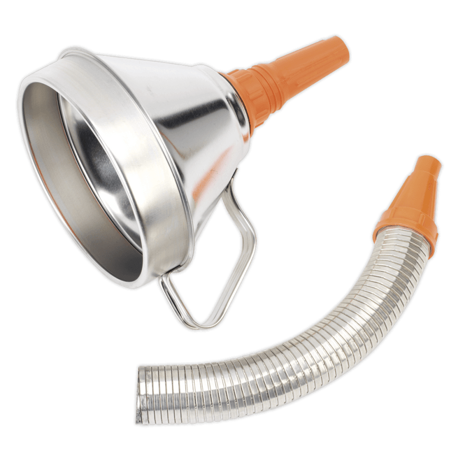 Sealey Funnel Metal with Flexible Spout & Filter 160mm Model No-FM16F