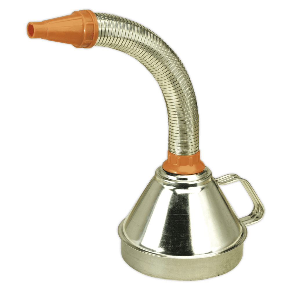 Sealey Funnel Metal with Flexible Spout & Filter 160mm Model No-FM16F