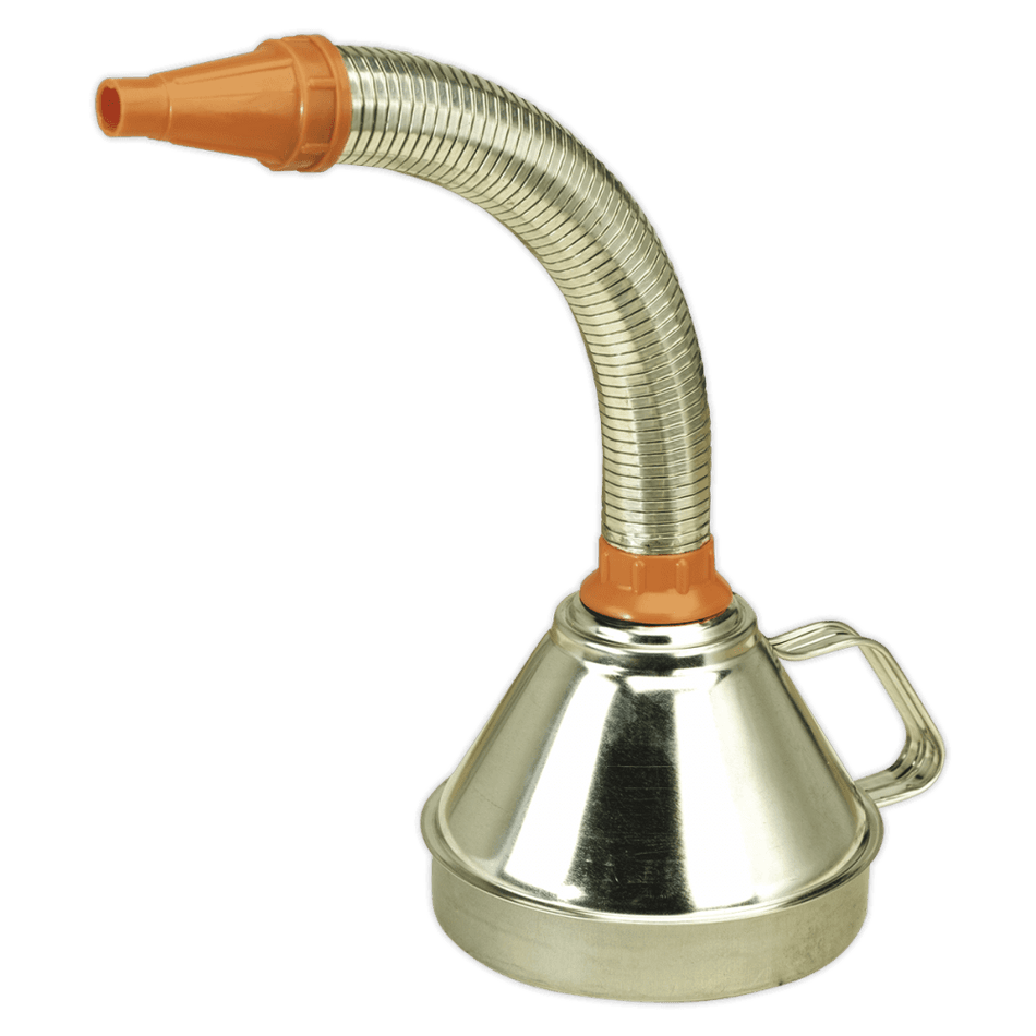 Sealey Funnel Metal with Flexible Spout & Filter 160mm Model No-FM16F