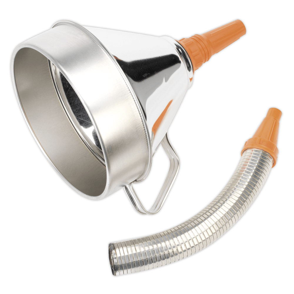 Sealey Funnel Metal with Flexible Spout & Filter 200mm Model No-FM20F