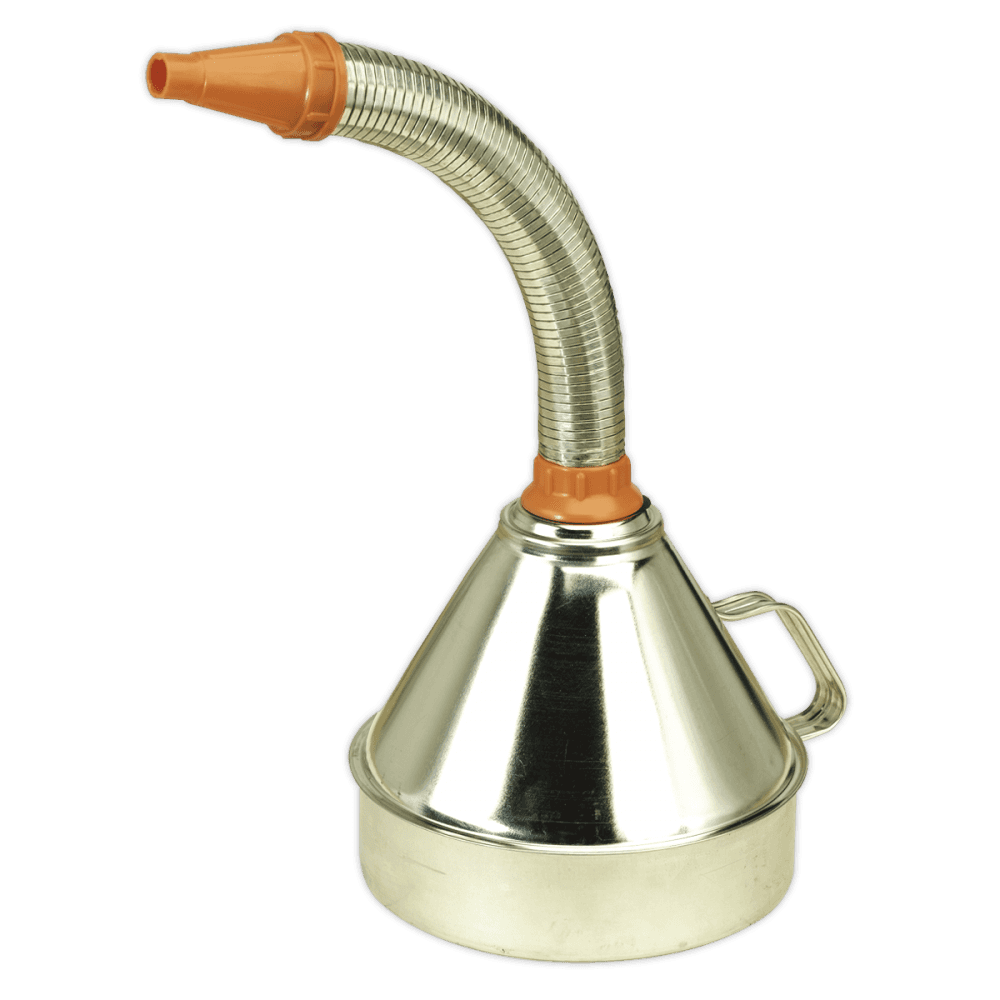 Sealey Funnel Metal with Flexible Spout & Filter 200mm Model No-FM20F