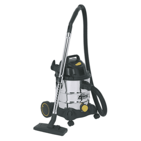 Sealey Vacuum Cleaner Industrial Wet & Dry 20ltr 1250W/110V Stainless Bin Model No-PC200SD110V