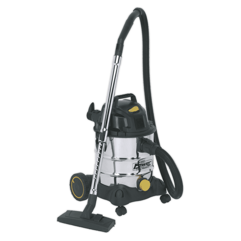 Sealey Vacuum Cleaner Industrial Wet & Dry 20ltr 1250W/110V Stainless Bin Model No-PC200SD110V