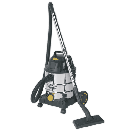 Sealey Vacuum Cleaner Industrial Wet & Dry 20ltr 1250W/110V Stainless Bin Model No-PC200SD110V