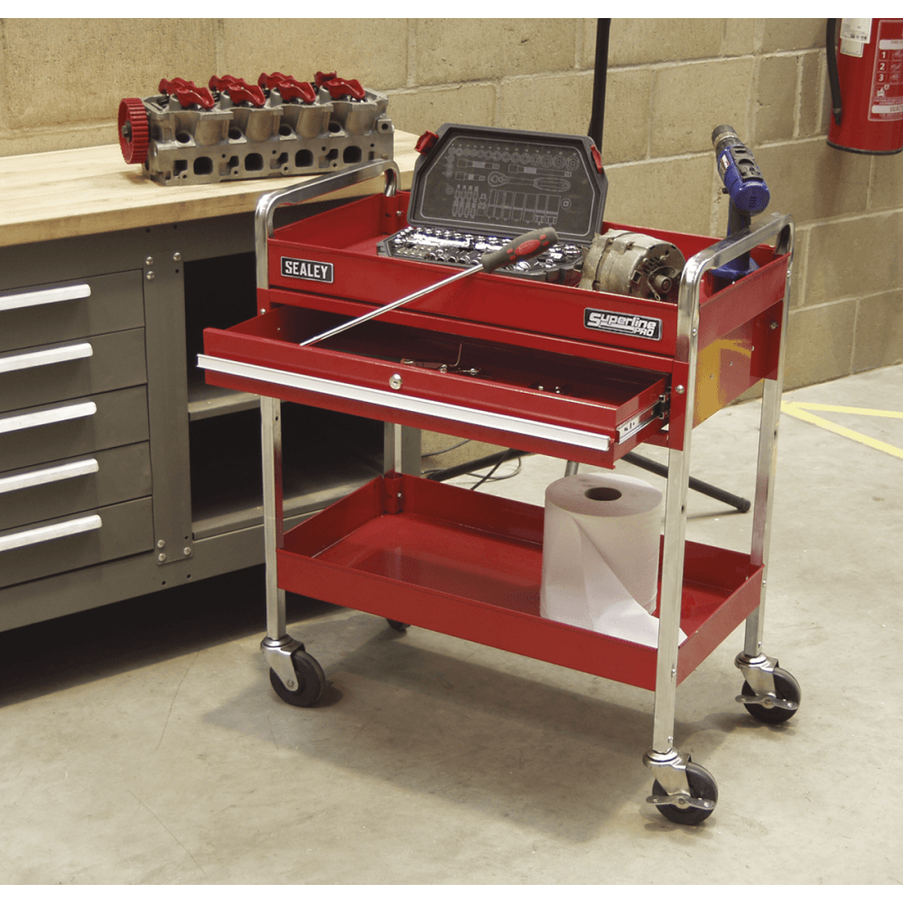 Sealey Trolley 2-Level Heavy-Duty with Lockable Drawer Model No-CX101D
