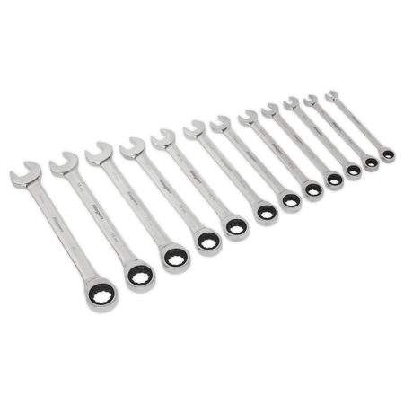 Sealey Ratchet Combination Spanner Set 12pc Metric Model No-S0634