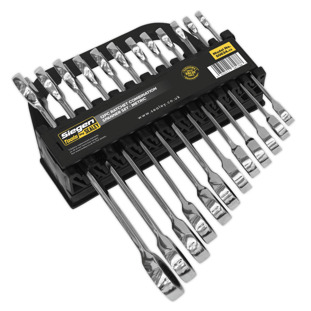 Sealey Ratchet Combination Spanner Set 12pc Metric Model No-S0634