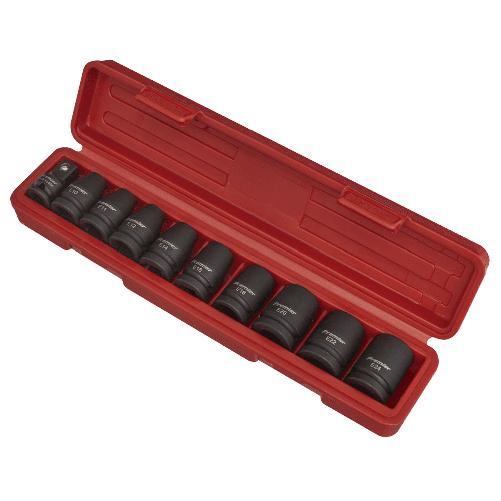 Sealey Impact TRX-Star Female Socket Set 10pc 1/2"Sq Drive Model No-AK2301