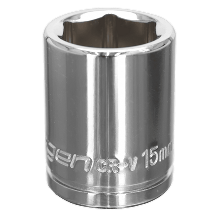 Sealey WallDrive Socket 15mm 3/8"Sq Drive Model No-S0582