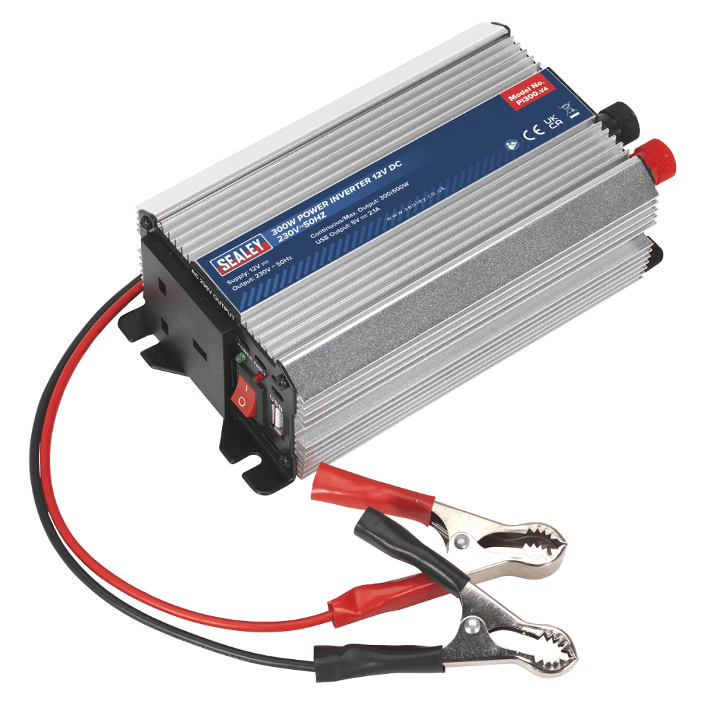 Sealey 300W Power Inverter 12V DC - 230V 50Hz Model No-PI300