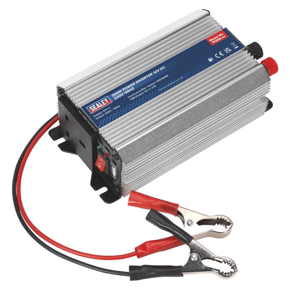 Sealey 300W Power Inverter 12V DC - 230V 50Hz Model No-PI300