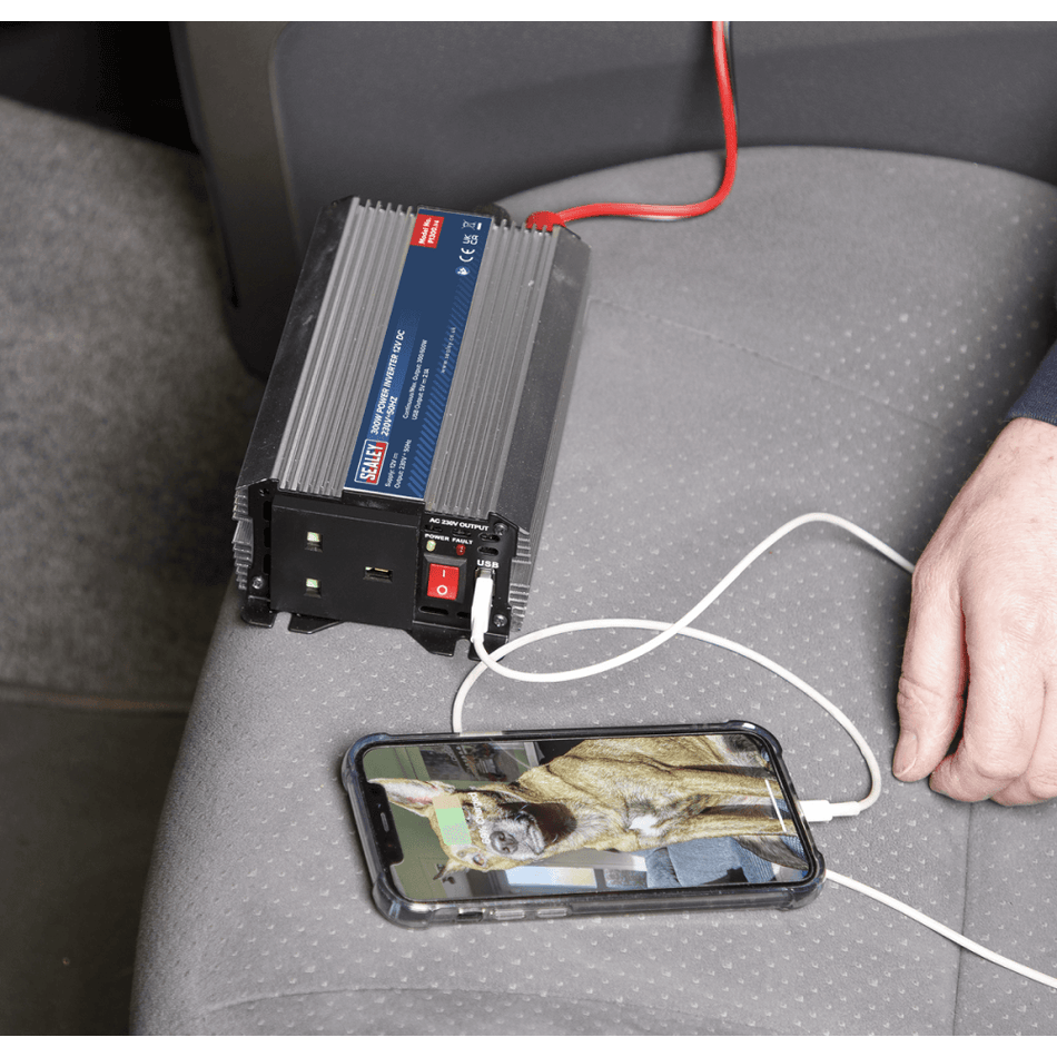 Sealey 300W Power Inverter 12V DC - 230V 50Hz Model No-PI300