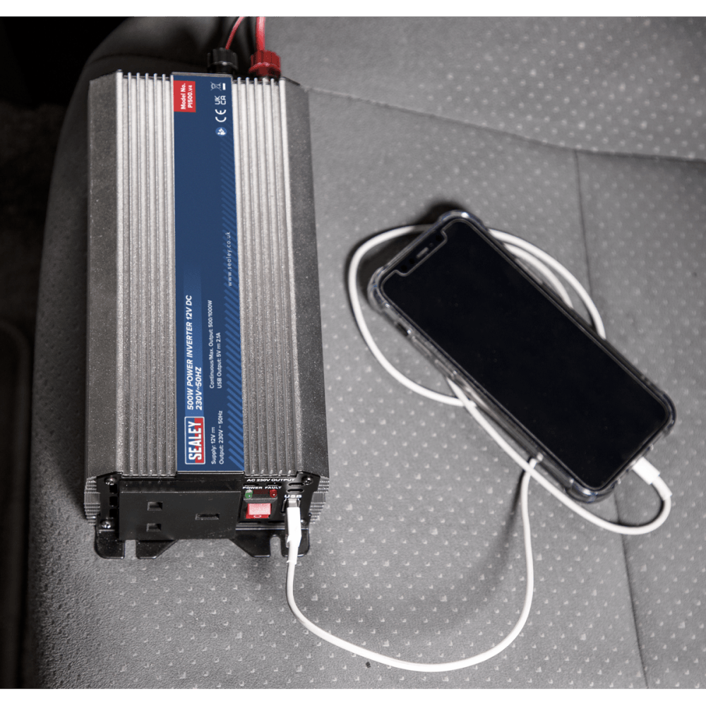 Sealey 500W Power Inverter 12V DC - 230V 50Hz Model No-PI500