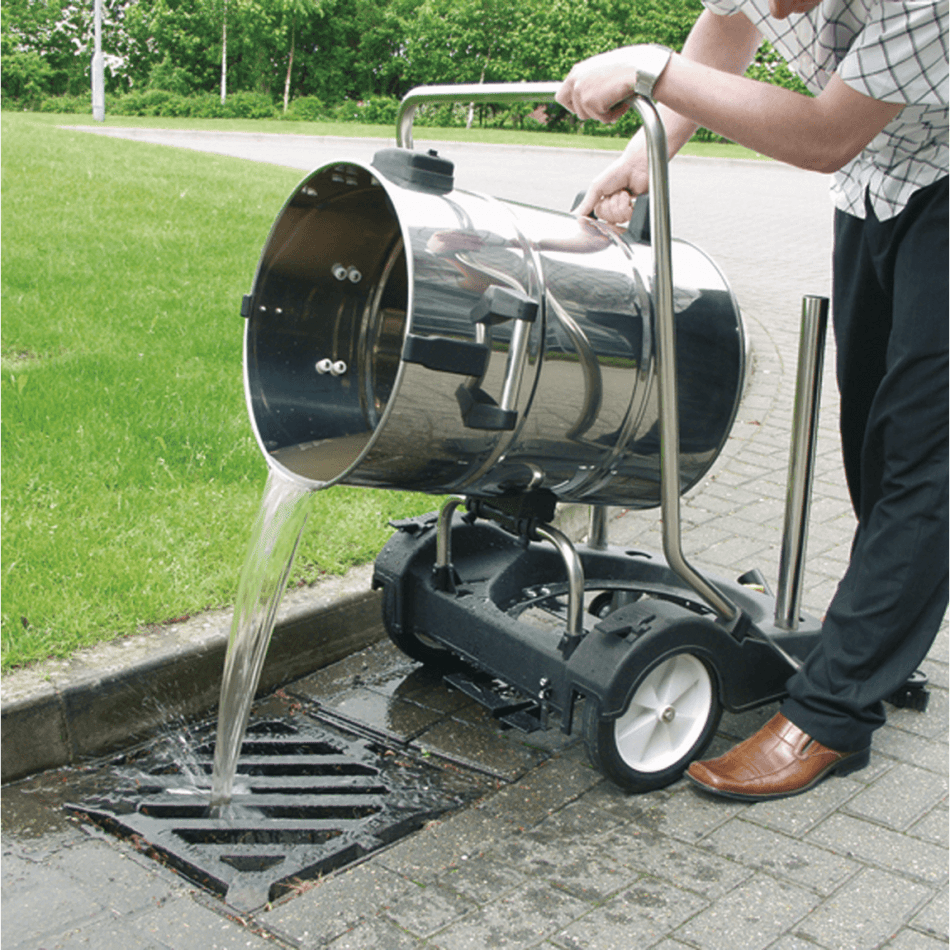 Sealey Industrial Wet & Dry Vacuum Cleaner 77ltr Stainless Drum 2400W/230V Swivel Bin Empty Model No-PC477