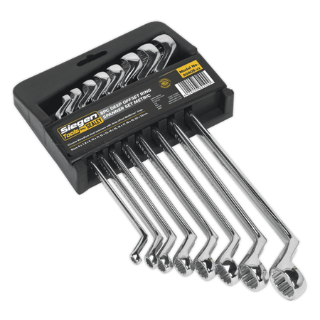 Sealey Deep Offset Ring Spanner Set 8pc Metric Model No-S0405