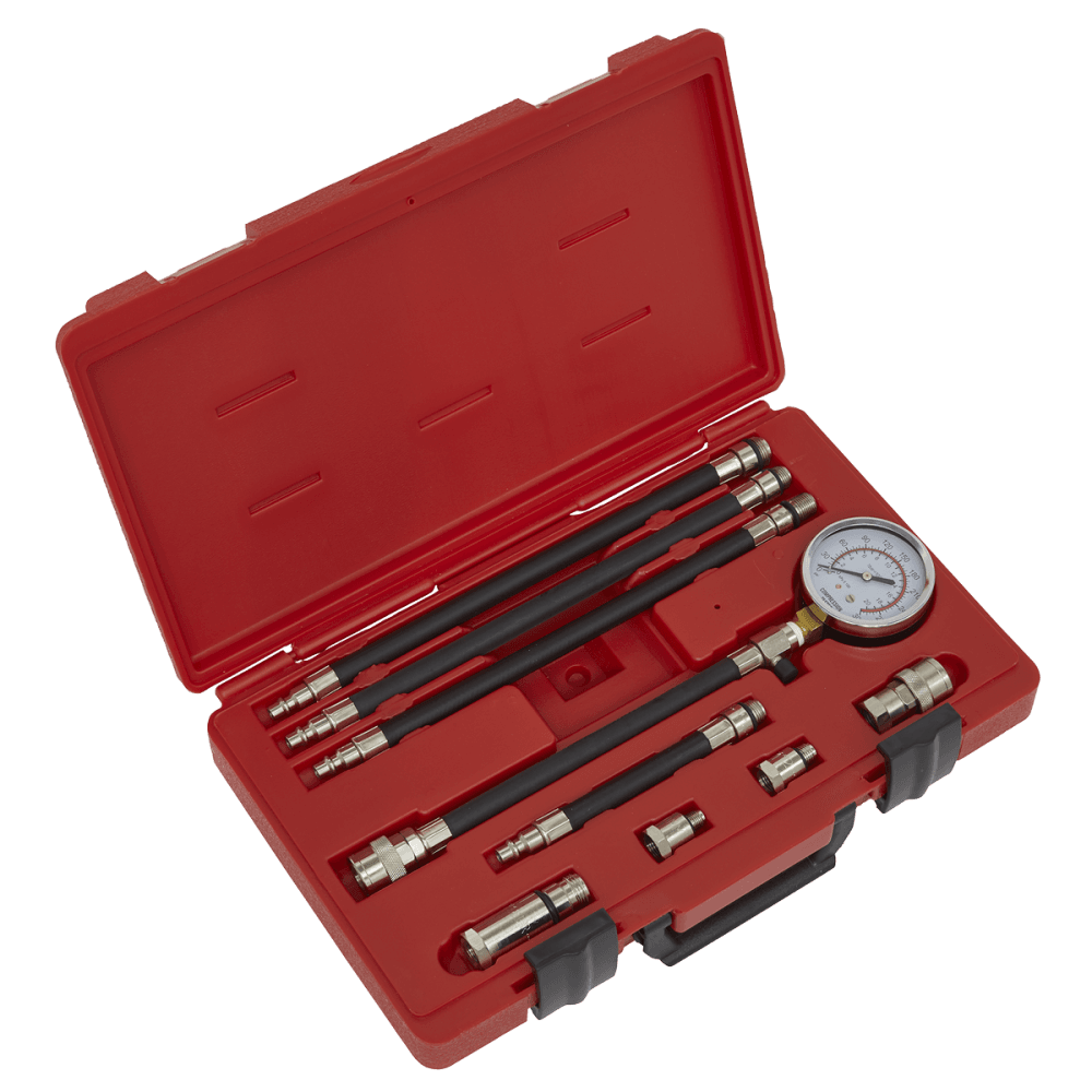 Sealey Petrol Compression Test Kit 10pc Model No-VSE206