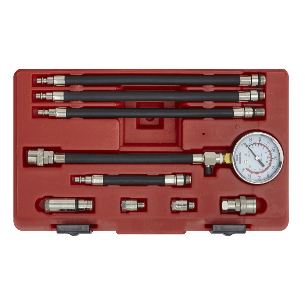 Sealey Petrol Compression Test Kit 10pc Model No-VSE206