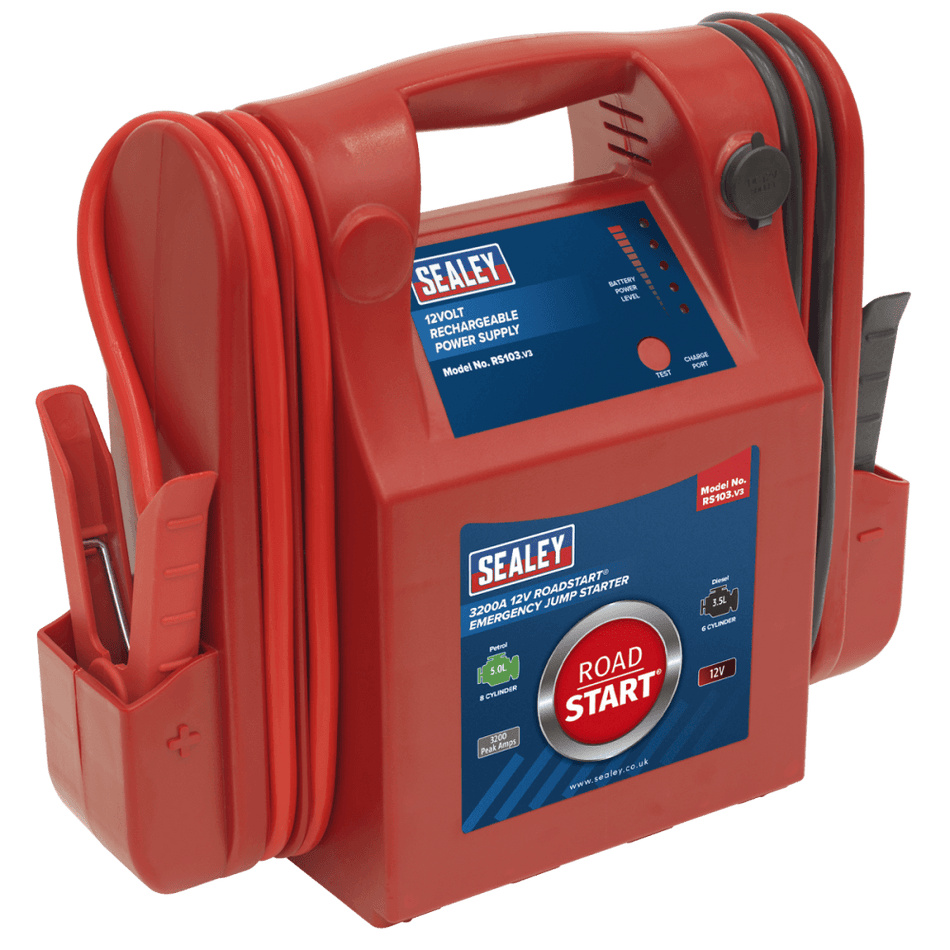 Sealey RoadStart Emergency Power Pack 12V 3200 Peak Amps Model No-RS103