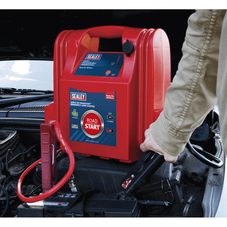 Sealey RoadStart Emergency Power Pack 12V 3200 Peak Amps Model No-RS103