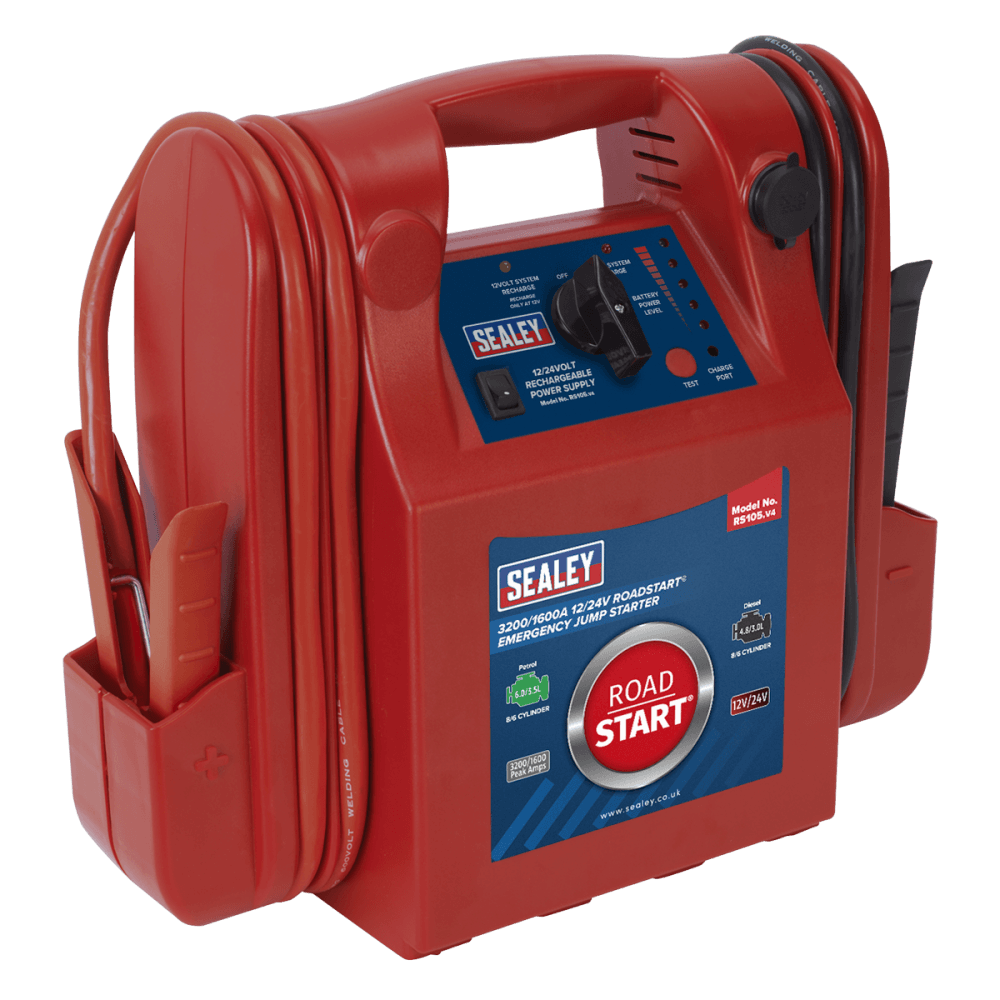 Sealey RoadStart Â¶Ã· Emergency Power Pack 12/24V 3200/1600 Peak Amps Model No-RS105