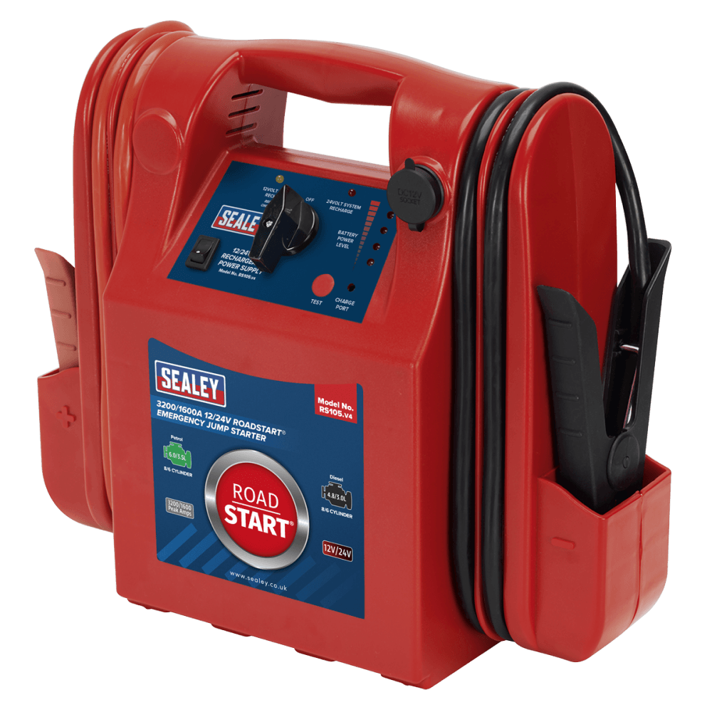 Sealey RoadStart Â¶Ã· Emergency Power Pack 12/24V 3200/1600 Peak Amps Model No-RS105