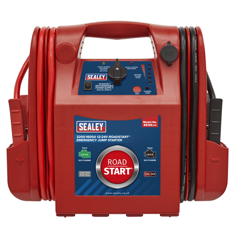 Sealey RoadStart Â¶Ã· Emergency Power Pack 12/24V 3200/1600 Peak Amps Model No-RS105