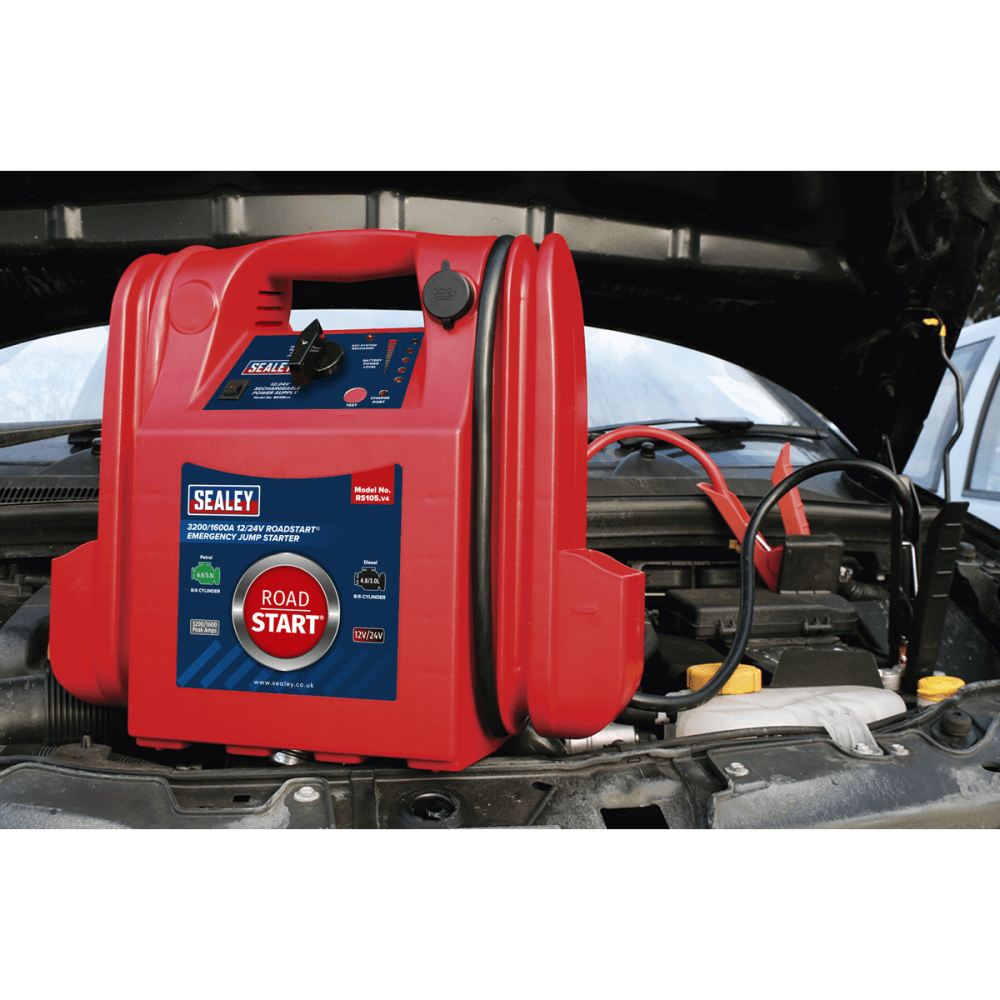 Sealey RoadStart Â¶Ã· Emergency Power Pack 12/24V 3200/1600 Peak Amps Model No-RS105