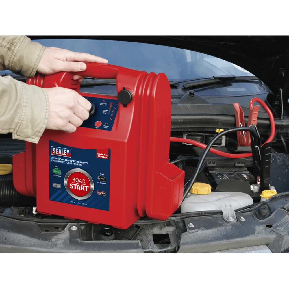 Sealey RoadStart Â¶Ã· Emergency Power Pack 12/24V 3200/1600 Peak Amps Model No-RS105
