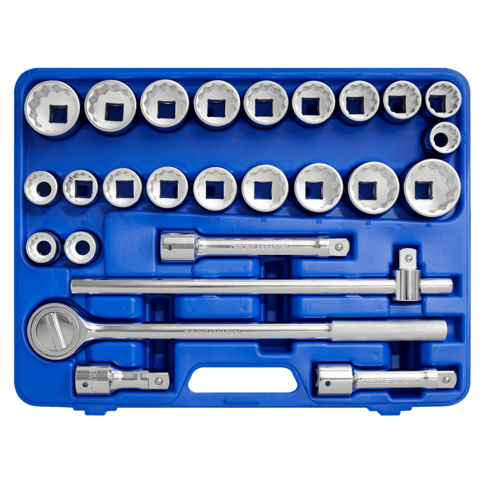 Sealey Socket Set 26pc 3/4"Sq Drive 12pt WallDrive - DuoMetric Model No-AK2582
