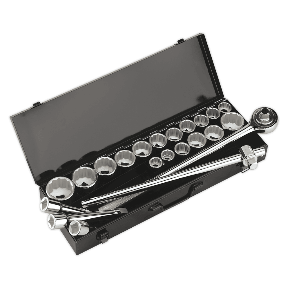 Sealey Socket Set 22pc 3/4"Sq Drive 12pt WallDrive - DuoMetric Model No-AK259/CRV